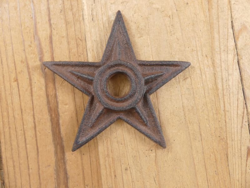 CAST IRON RUSTIC STAR WASHERS, 4" WIDE
