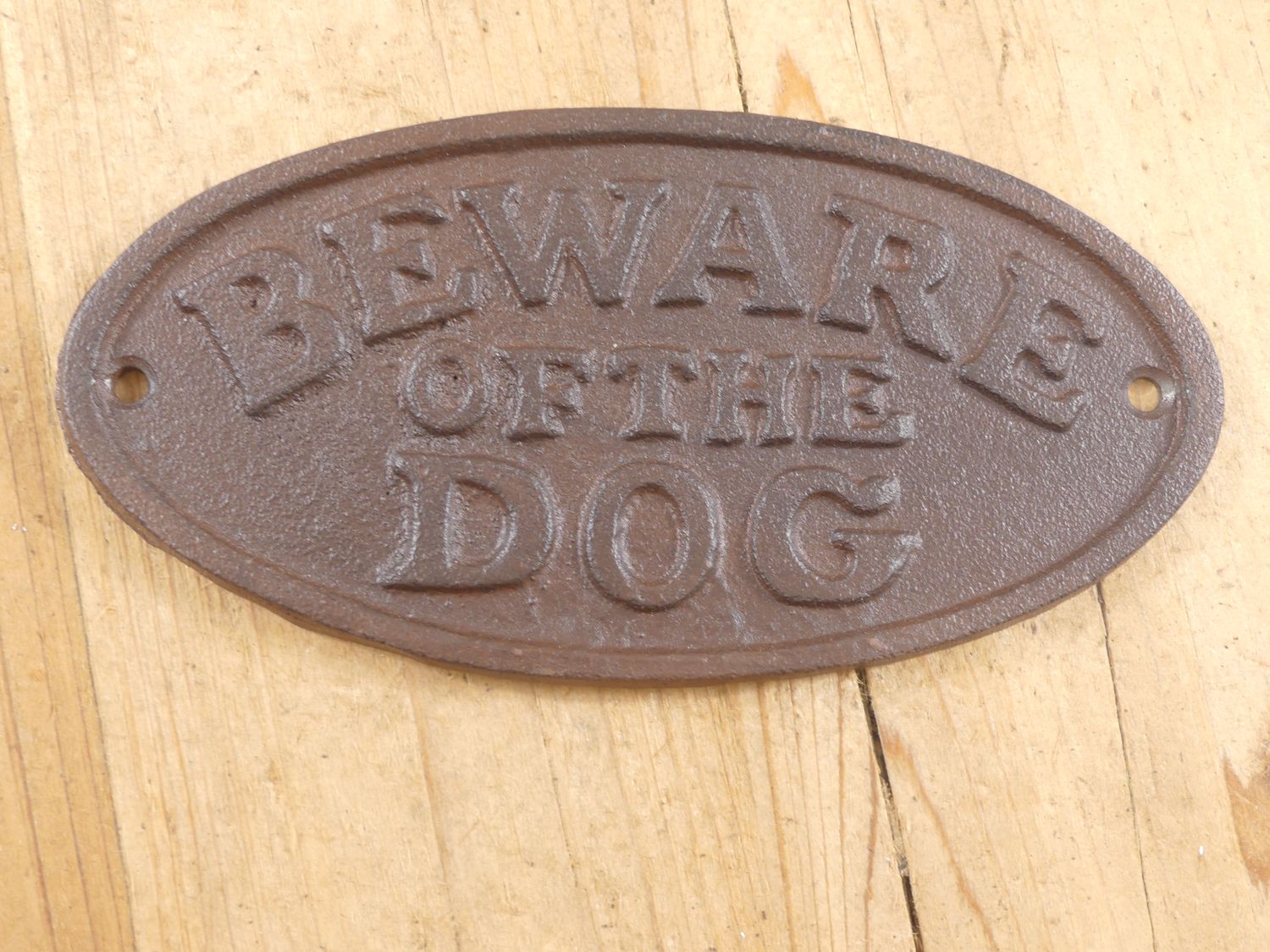 CAST IRON CAST IRON "BEWARE OF THE DOG" SIGN