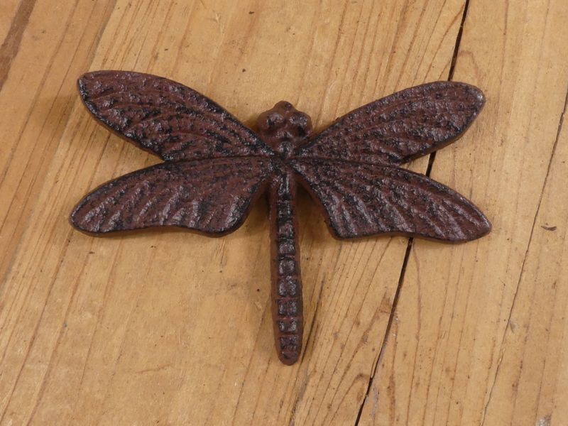 CAST IRON DRAGONFLY WALL DECOR WITH HANGING RING