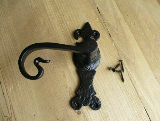 BLACK ORNATE DOOR HANDLES (SOLD IN PAIRS)