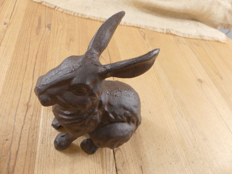 Unique Cast Iron Rabbit Figure for Your Home