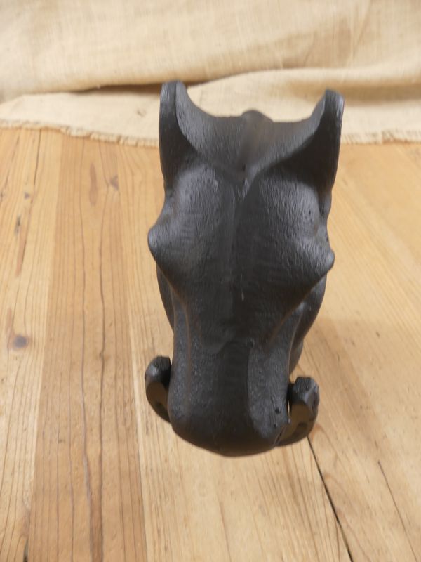 BLACK CAST IRON HORSE HEAD HITCHING POST