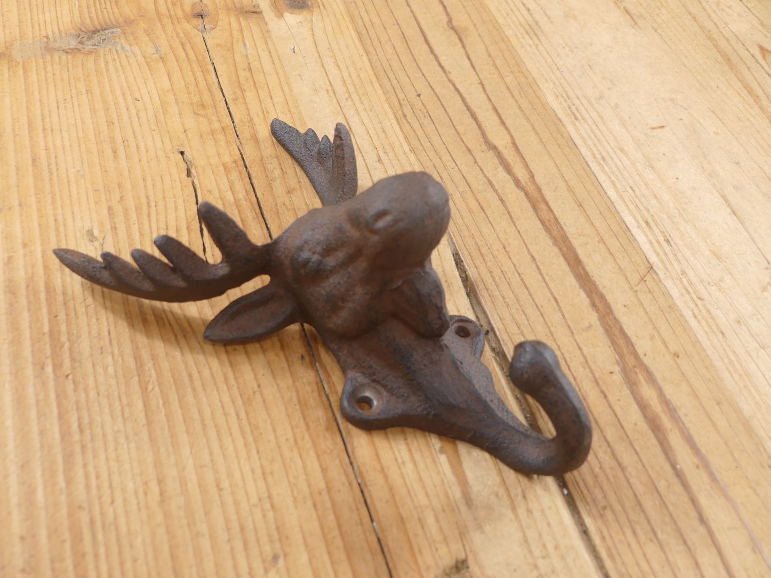 CAST IRON RUSTIC ELK/ DEER/MOOSE HEAD HOOK CAST IRON RUSTIC ELK/ DEER/MOOSE HEAD HOOK