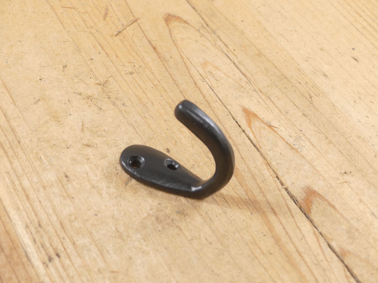 Small Black Iron Cup Hook, 1 3/4" Long
