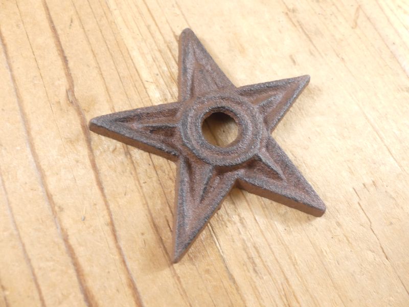 CAST IRON STAR WASHERS, 3" WIDE RUSTIC CAST IRON