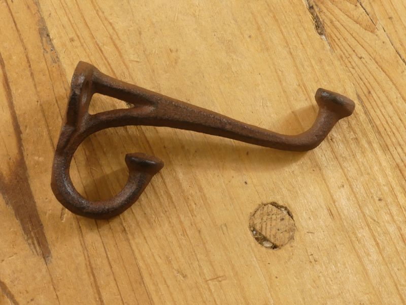 Rustic Cast Iron Flat End Hook, 4" Long​