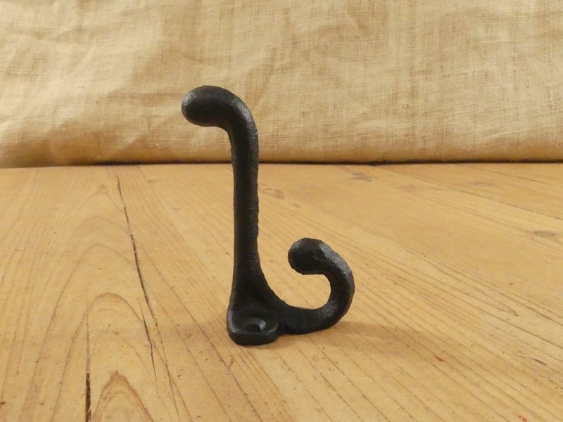 Cast Iron Black Hook 3 1/4" Long