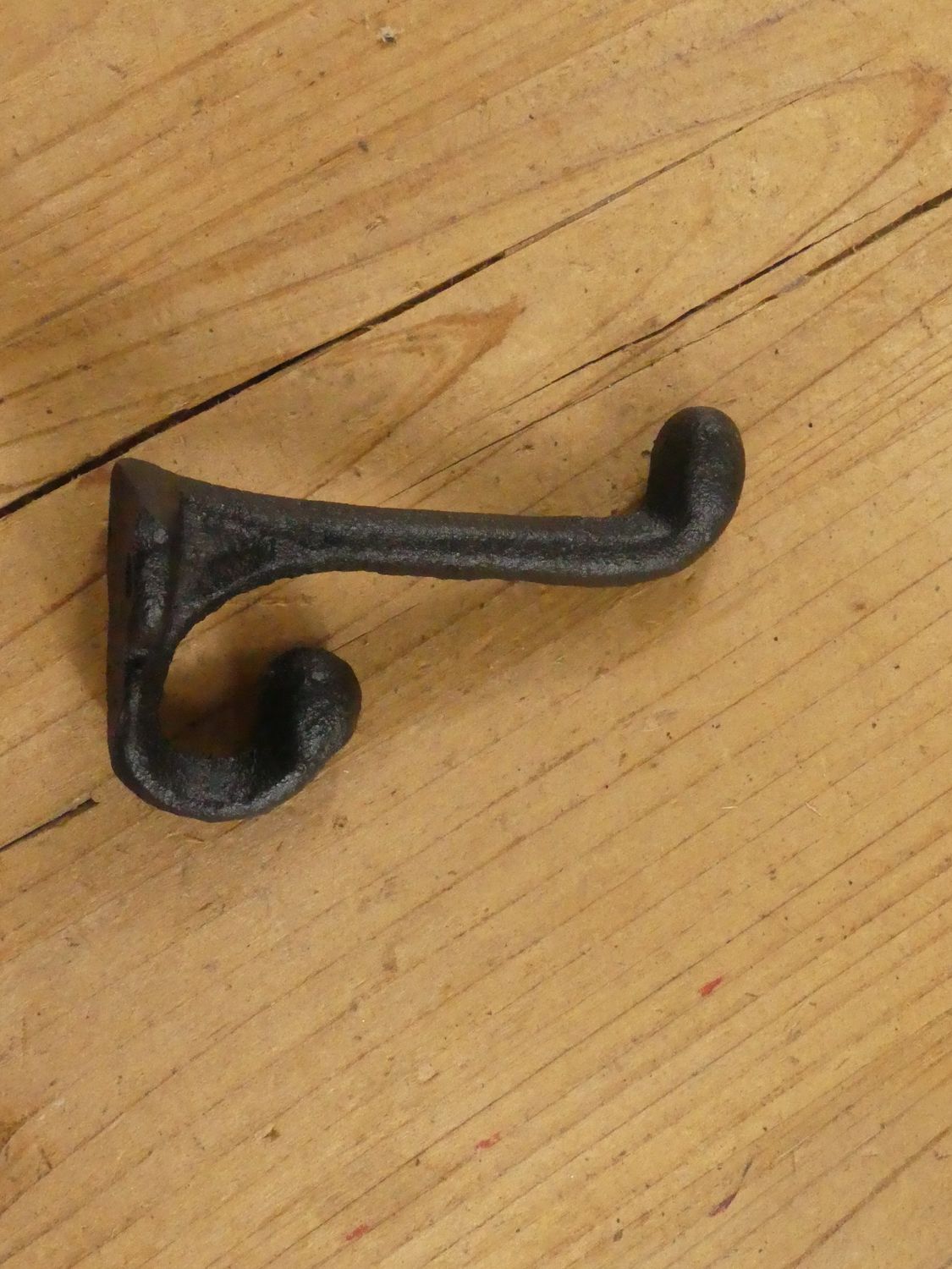 Cast Iron Black Hook 3 1/4" Long