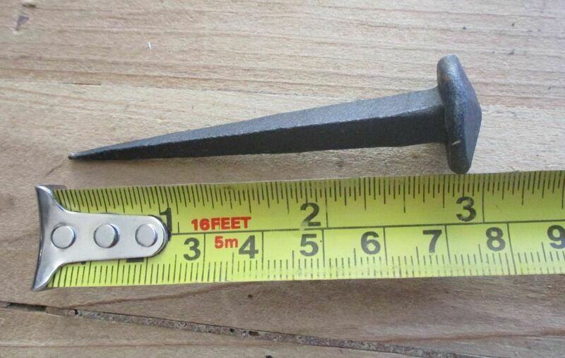 .75" BLACK HAND FORGED CLAVOS / NAILS  WITH  THE NAIL MEAURING 3" LONG