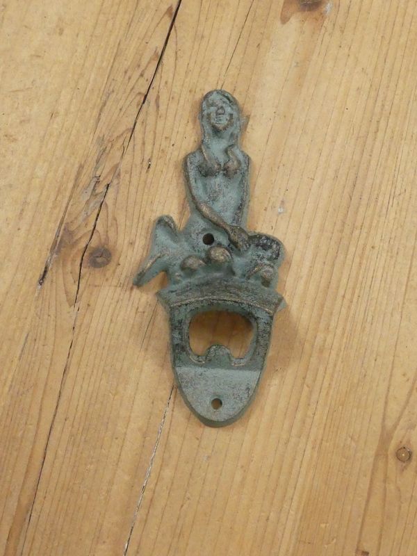 CAST IRON WALL MOUNTED MERMAID BOTTLE OPENER