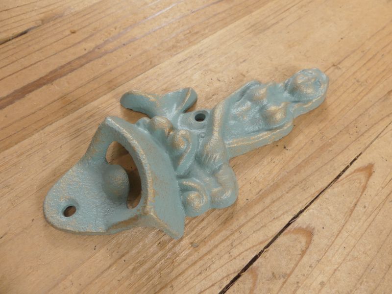 CAST IRON WALL MOUNTED MERMAID BOTTLE OPENER