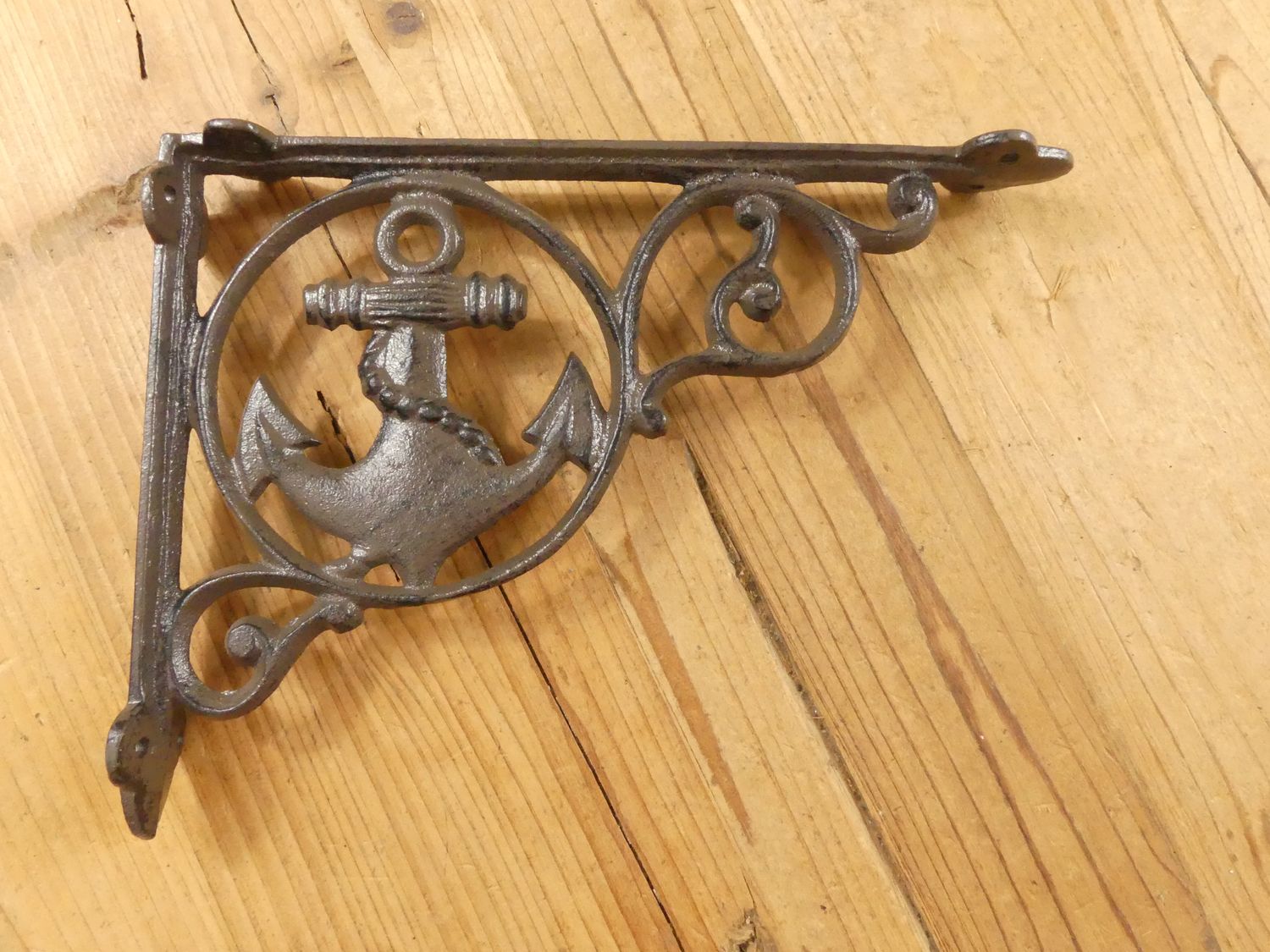 CAST IRON RUSTIC BOAT ANCHOR SHELF BRACKETS