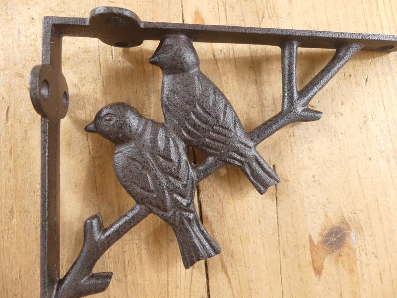 CAST IRON BIRD BRACKETS,  7" X 6"