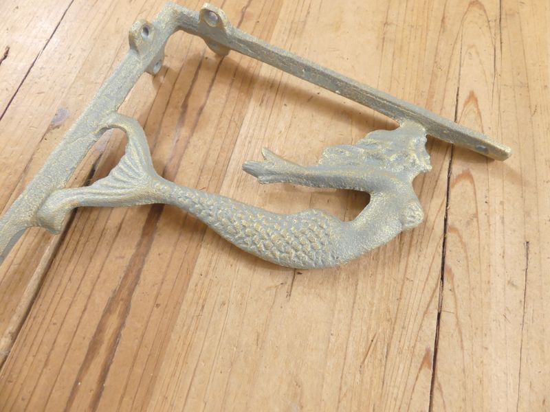 CAST IRON NAUTICAL MERMAID BRACKETS