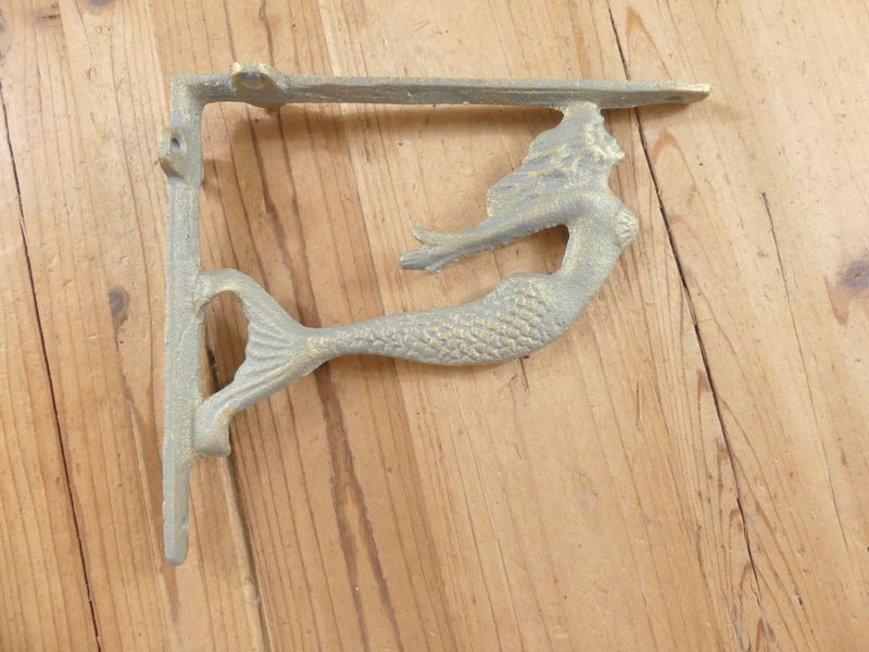CAST IRON NAUTICAL MERMAID BRACKETS