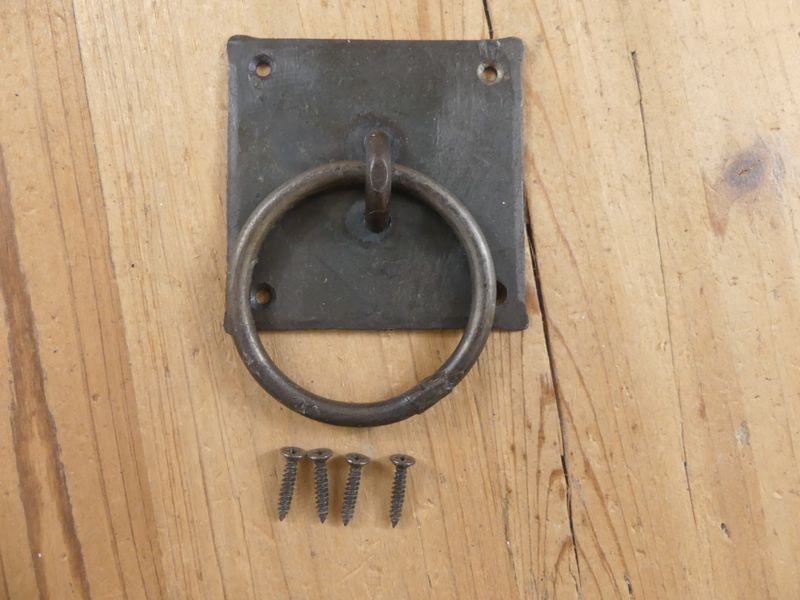 HAND FORGED IRON CHEST HANDLES/BIN DRAWER PULLS, 3 1/8"
