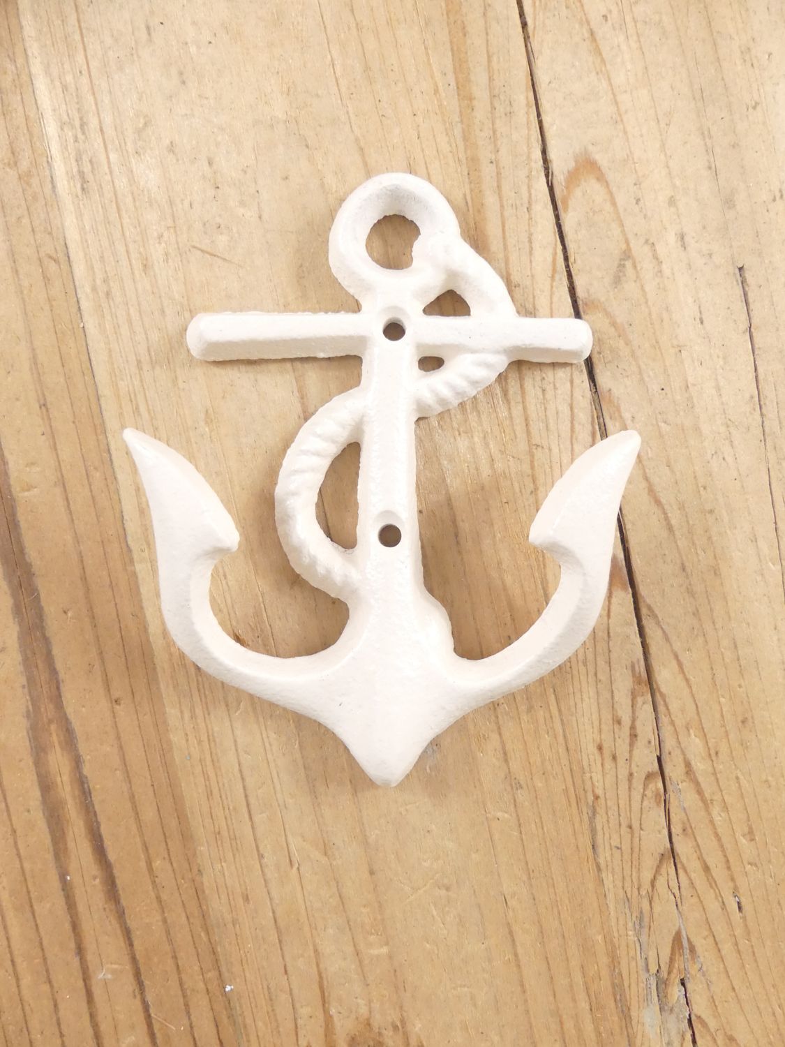 NAUTICAL WHITE CAST IRON ANCHOR HOOK NAUTICAL WHITE CAST IRON ANCHOR HOOK