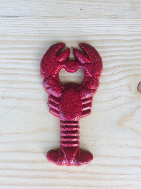CAST IRON HAND HELD LOBSTER / CRAWFISH BOTTLE OPENER