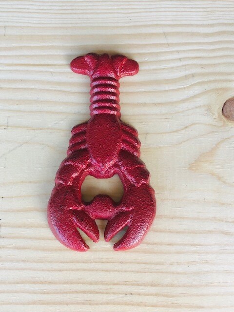 CAST IRON HAND HELD LOBSTER / CRAWFISH BOTTLE OPENER
