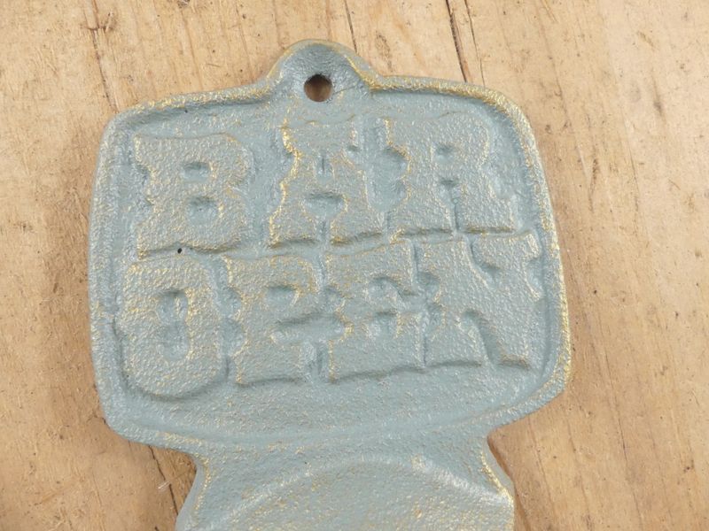 CAST IRON WALL MOUNT "BAR OPEN" BOTTLE OPENER