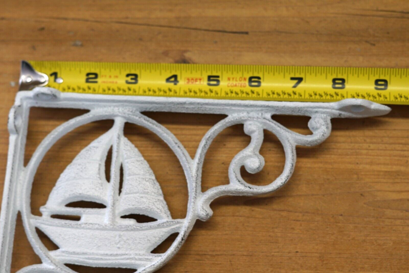 CAST IRON WHITE SAIL BOAT SHELF BRACKET