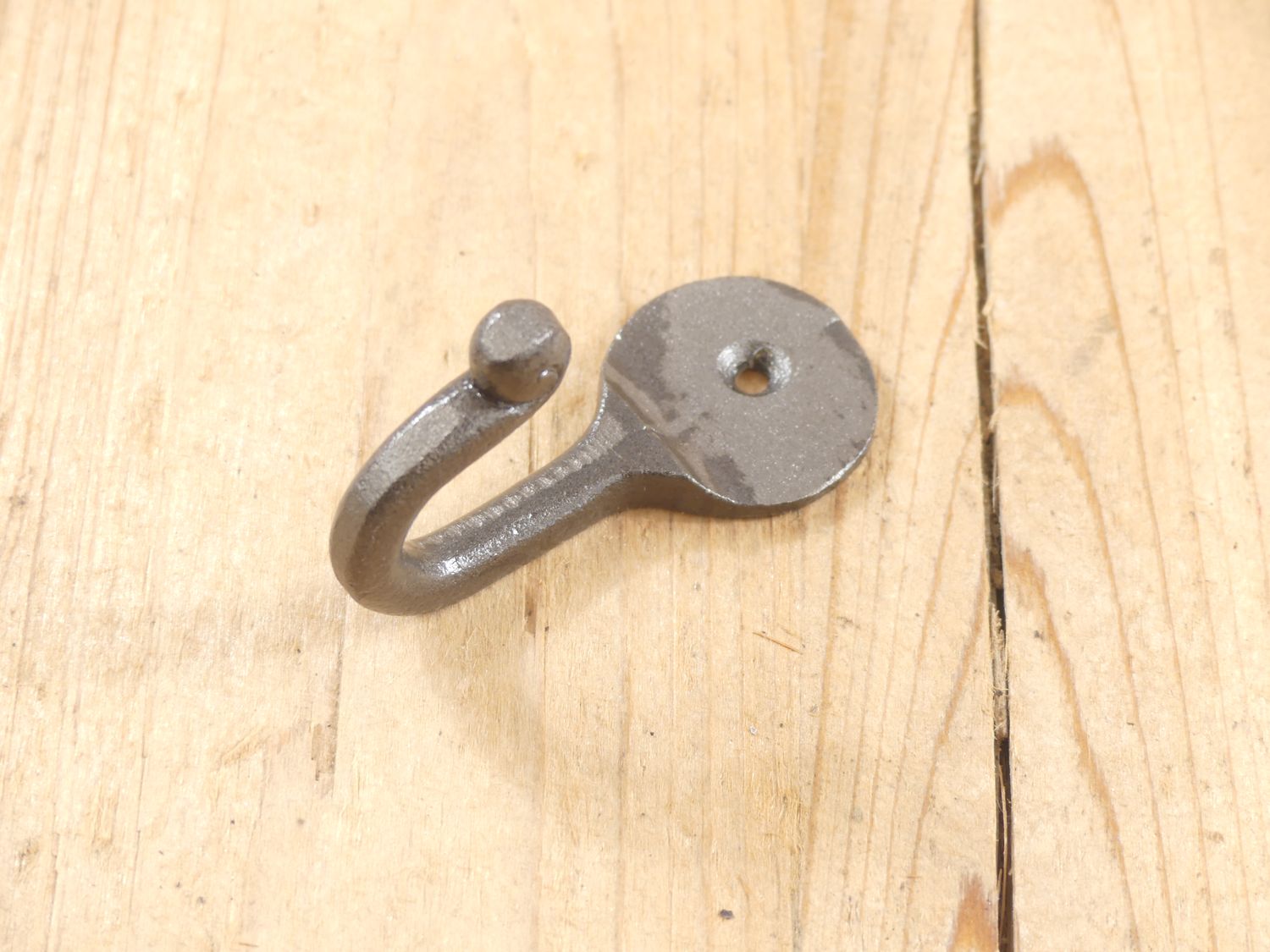 SMALL GLAZED IRON HOOK, 2 1/2" LONG