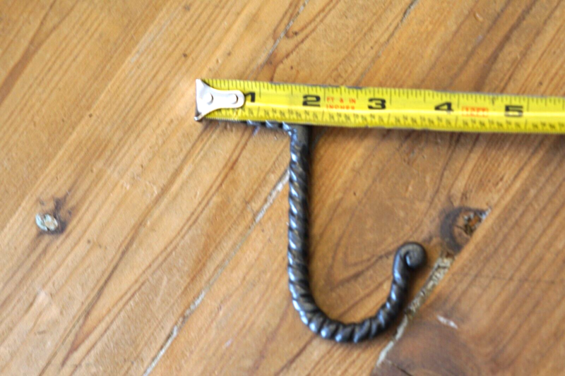 HAND FORGED NAIL IN HOOK,  3 1/2" LONG