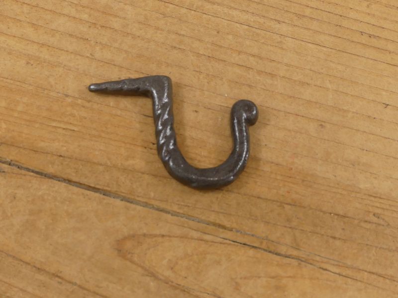 HAND FORGED NAIL IN HOOK, 1.5" LONG