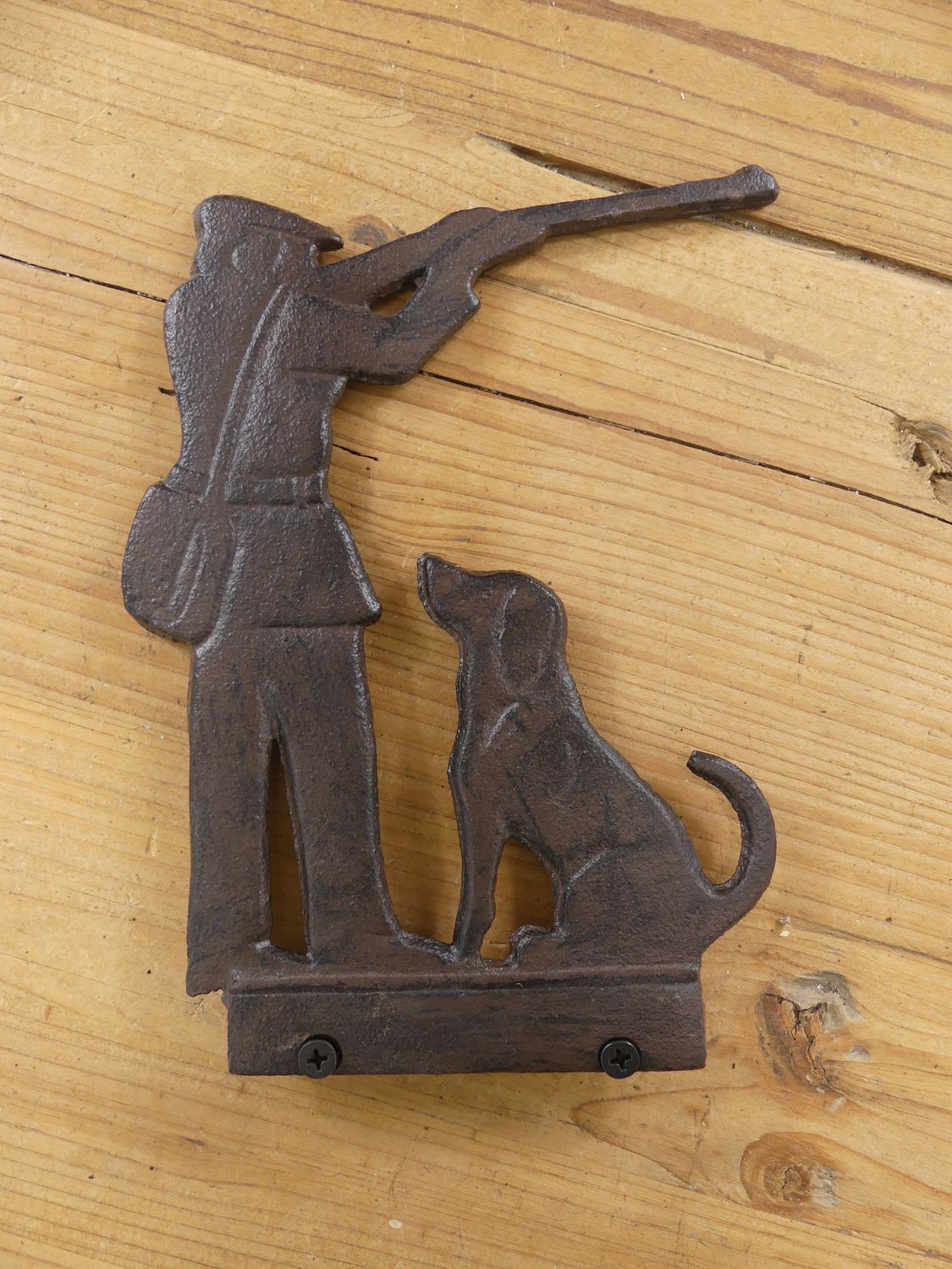 CAST IRON HUNTER AND DOG WEATHERVANE TOP / FENCE DECOR CAST IRON HUNTER AND DOG WEATHERVANE TOP / FENCE DECOR