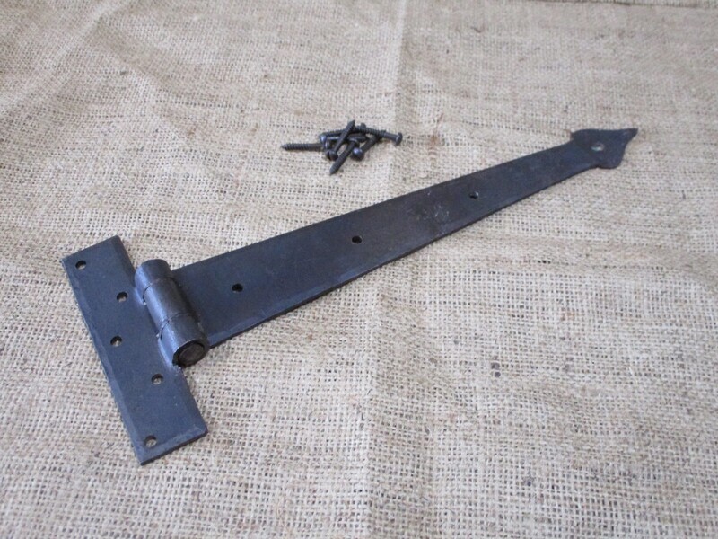 12 12" Long Hand-Forged T Hinge: Crafted for Authenticity