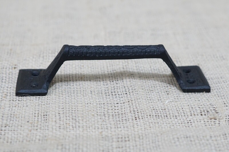 MATTE BLACK CAST IRON HANDLE/ PULL,  6 1/4"