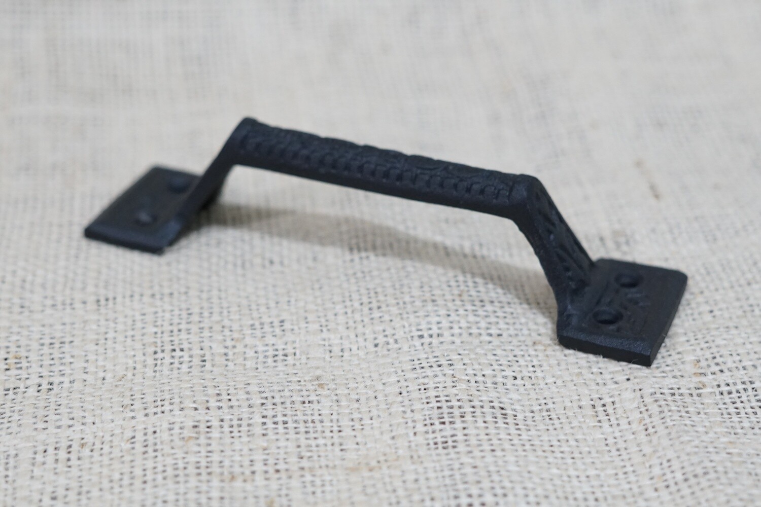 MATTE BLACK CAST IRON HANDLE/ PULL,  6 1/4"