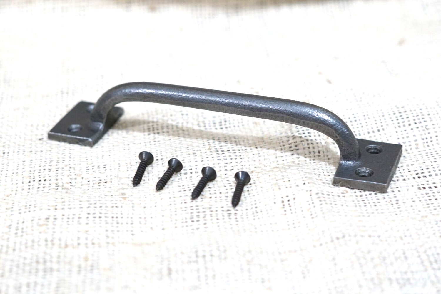 CAST IRON HANDLE/ PULL,  6" LONG, NATURAL IRON COLOR