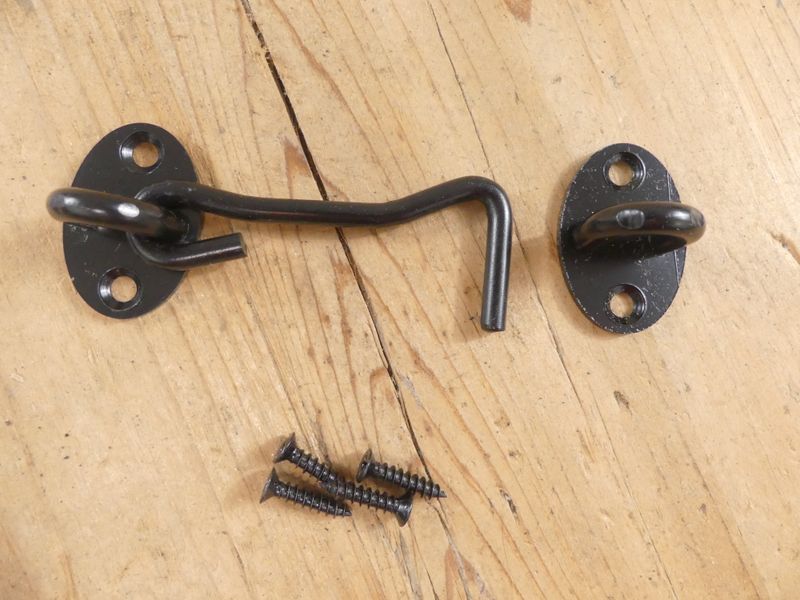 STEEL HOOK AND EYE LATCH, 3" LONG