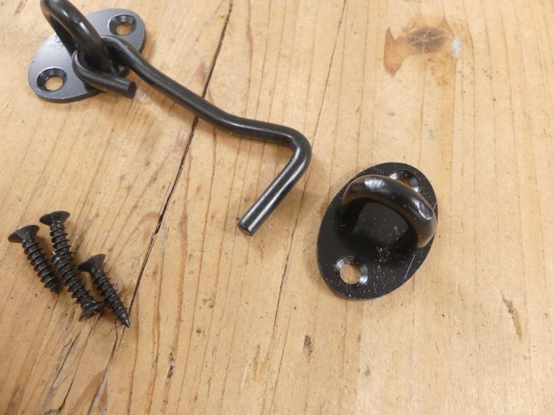 STEEL HOOK AND EYE LATCH, 3" LONG