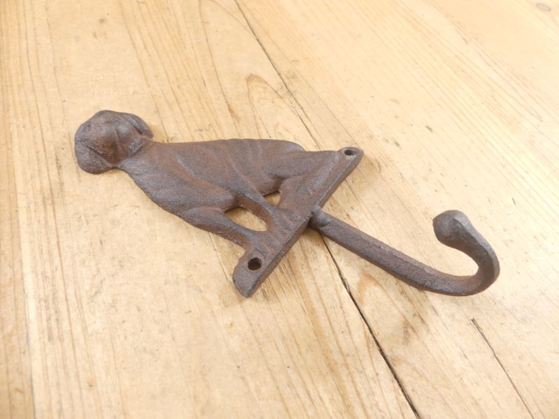 LARGE CAST IRON DOG HOOK