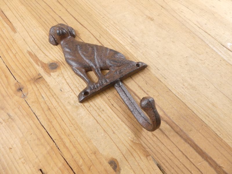LARGE CAST IRON DOG HOOK