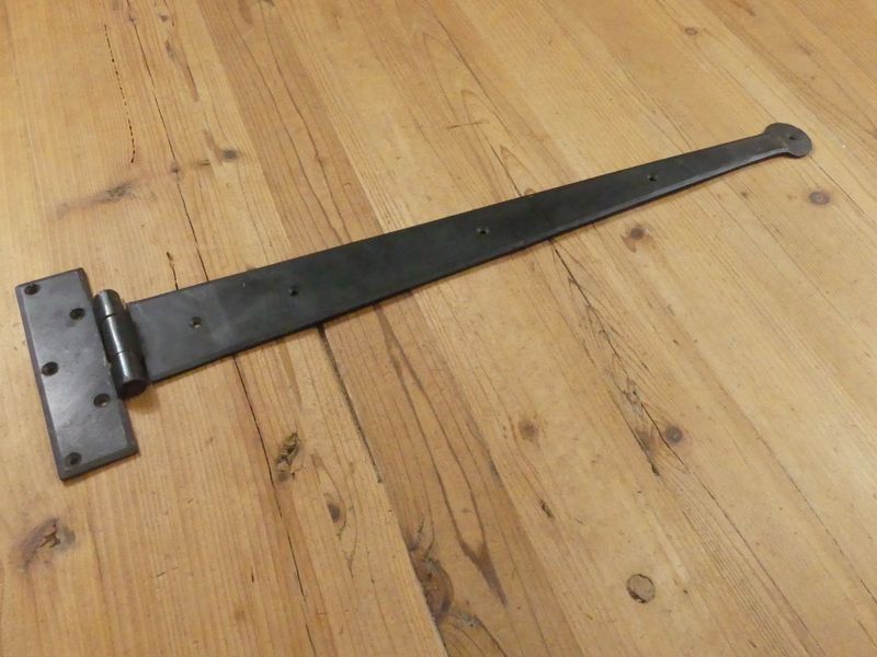 Extra Long 24" Hand Forged T Hinges Round End