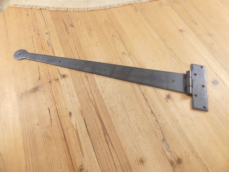 Extra Long 24" Hand Forged T Hinges Round End