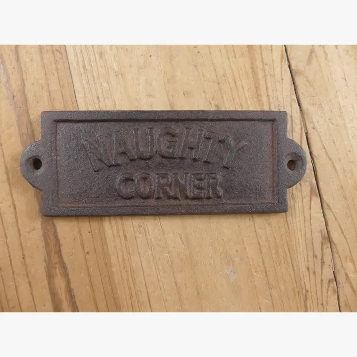 CAST IRON CAST IRON "NAUGHTY CORNER" SIGN