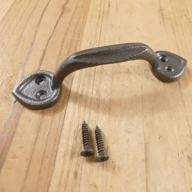 CAST IRON SPADE HANDLES / PULLS, 4 1/2 CAST IRON SPADE HANDLES / PULLS, 4 1/2" GLAZED IRON