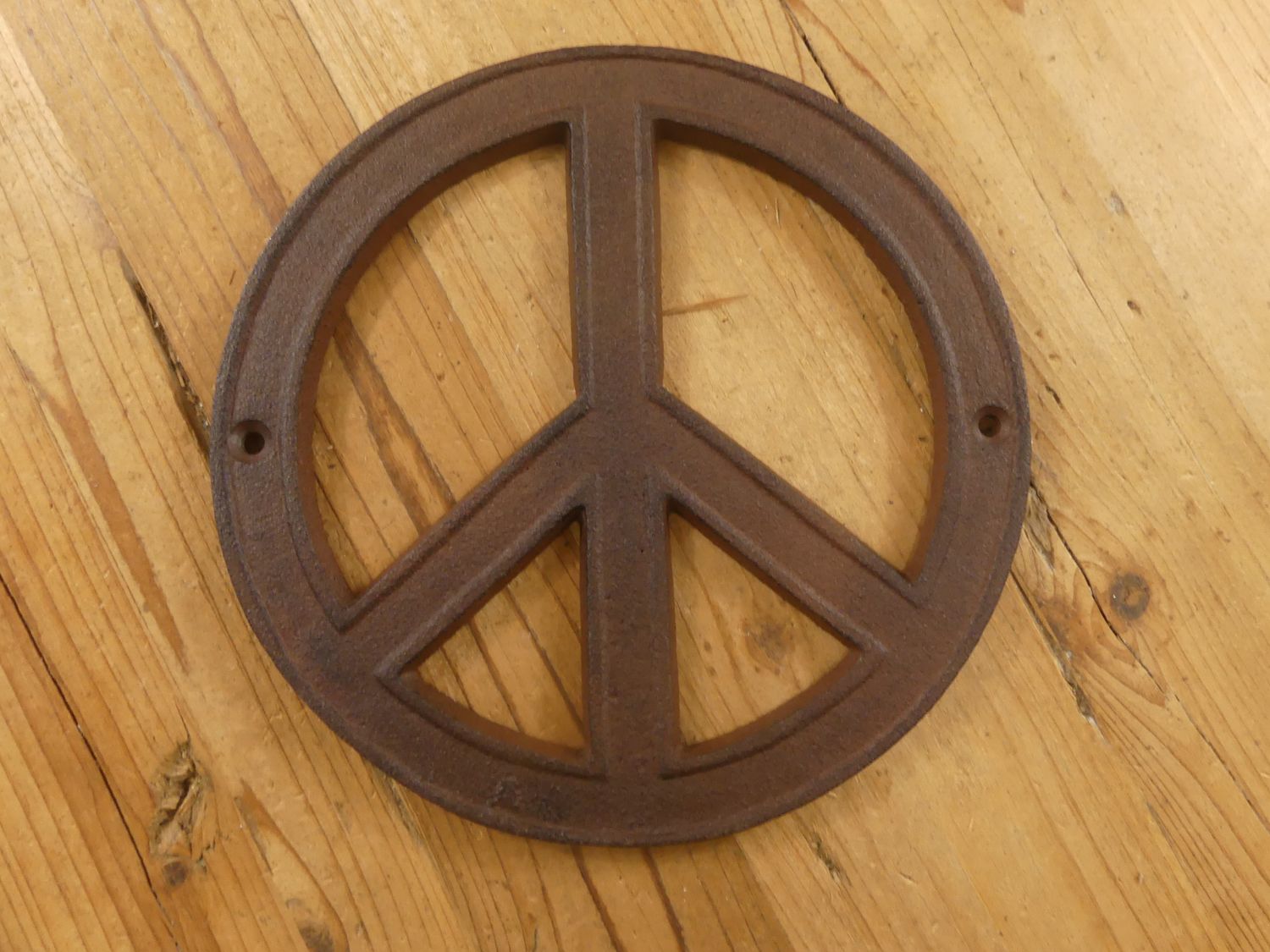 Cast Iron Peace Sign 8"