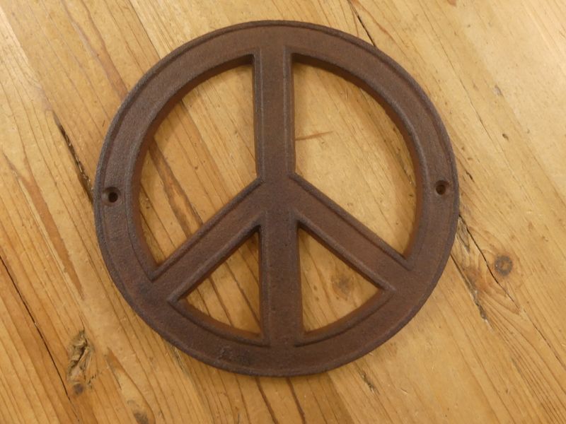 Cast Iron Peace Sign 8"