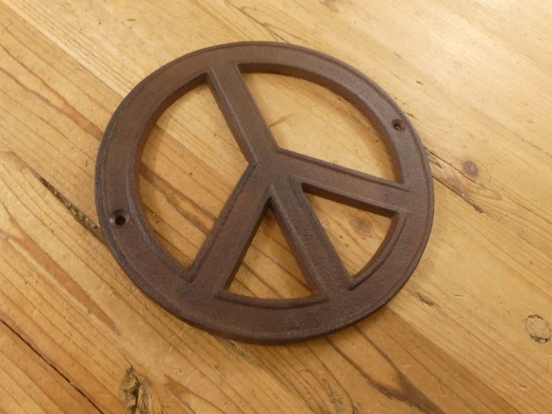 Cast Iron Peace Sign 8"