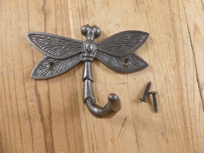 GLAZED IRON DRAGONFLY COAT HOOK GLAZED IRON DRAGONFLY COAT HOOK