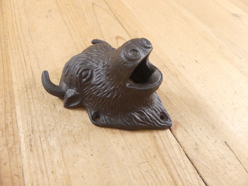 BUFFALO BOTTLE OPENER (STYLE 2) WALL MOUNT BISON KEY HOOKS