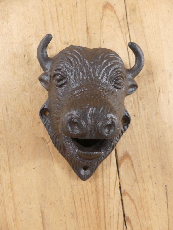 BUFFALO BOTTLE OPENER (STYLE 2) WALL MOUNT BISON KEY HOOKS