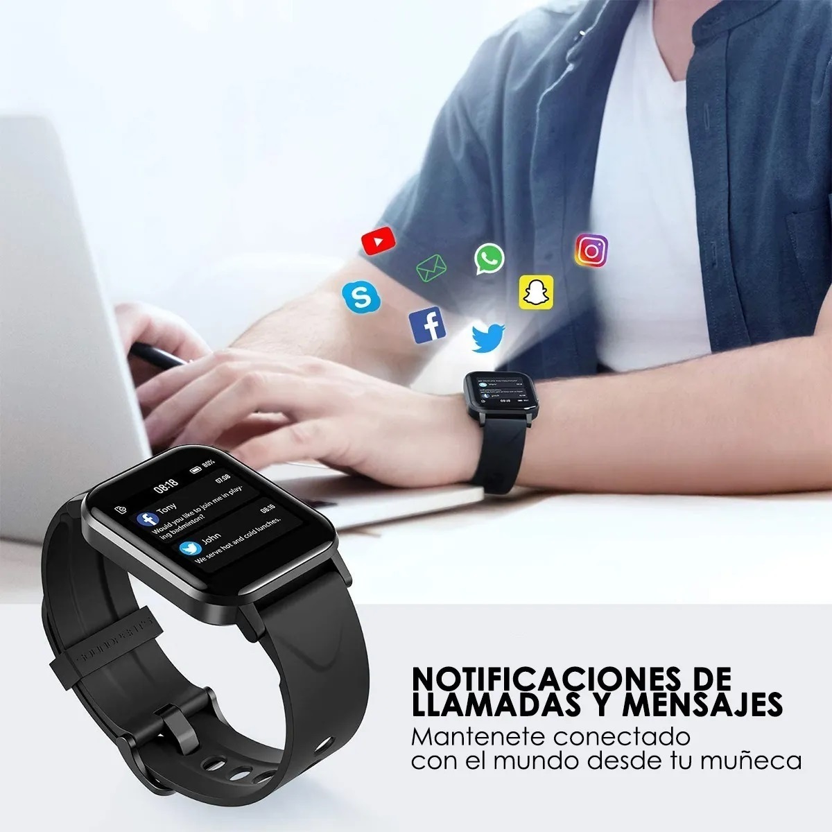 Reloj Inteligente Smartwatch SoundPeats Bluetooth Sumergible