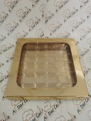 Gold sweet box with 36 Square divider
