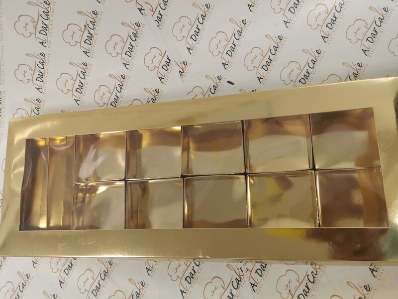 Gold Latte box with 10 trys